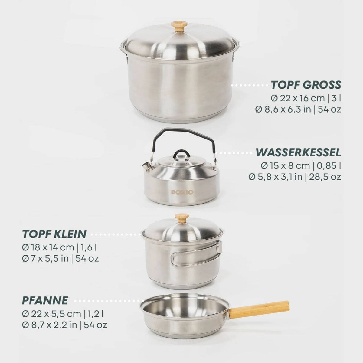 BOXIO - COOK MAX- Camping-Kochset - BOX-COOK-M-10