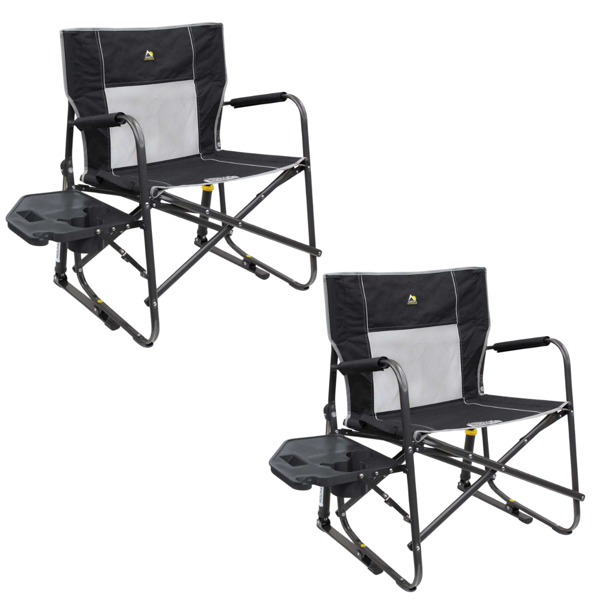 Set GCI faltbarer Schaukelstuhl Freestyle Rocker XL mit Seitentisch Black 2 Stuehle - 47110