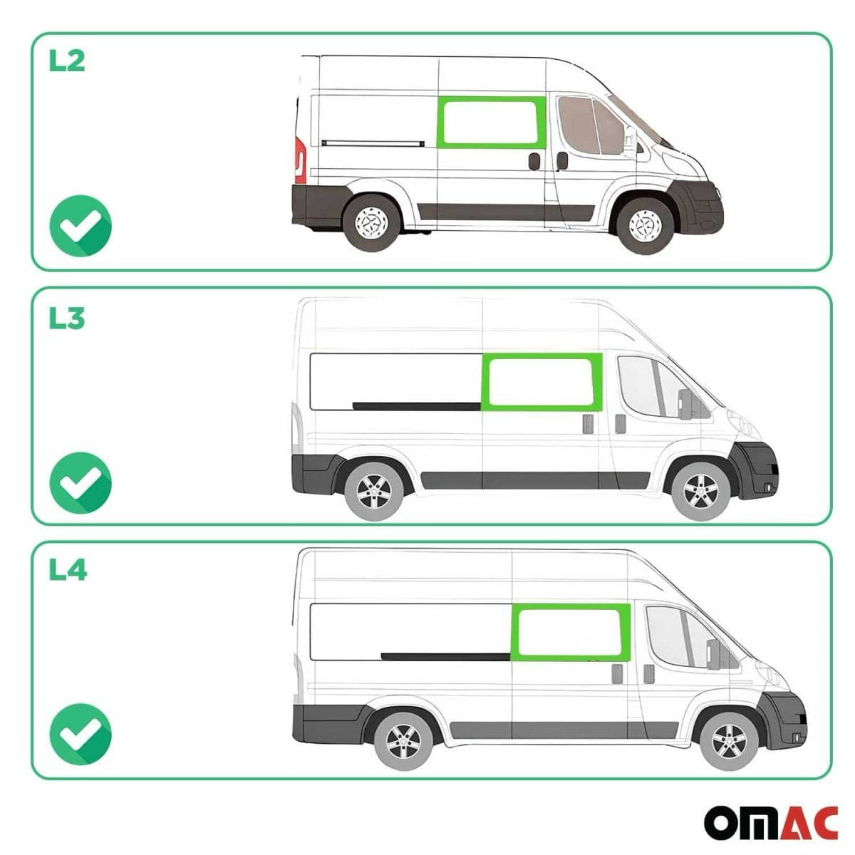 OMAC Seitenfenster Seitenscheibe Fiat Ducato L2/L3/L4 ab Bj. 2014 Schiebetür Rechts OMAC Seitenfenster Seitenscheibe Fiat Ducato L2-L3-L4 ab Bj. 2014 Schiebetuer Rechts - 2523405M-1FSDFR