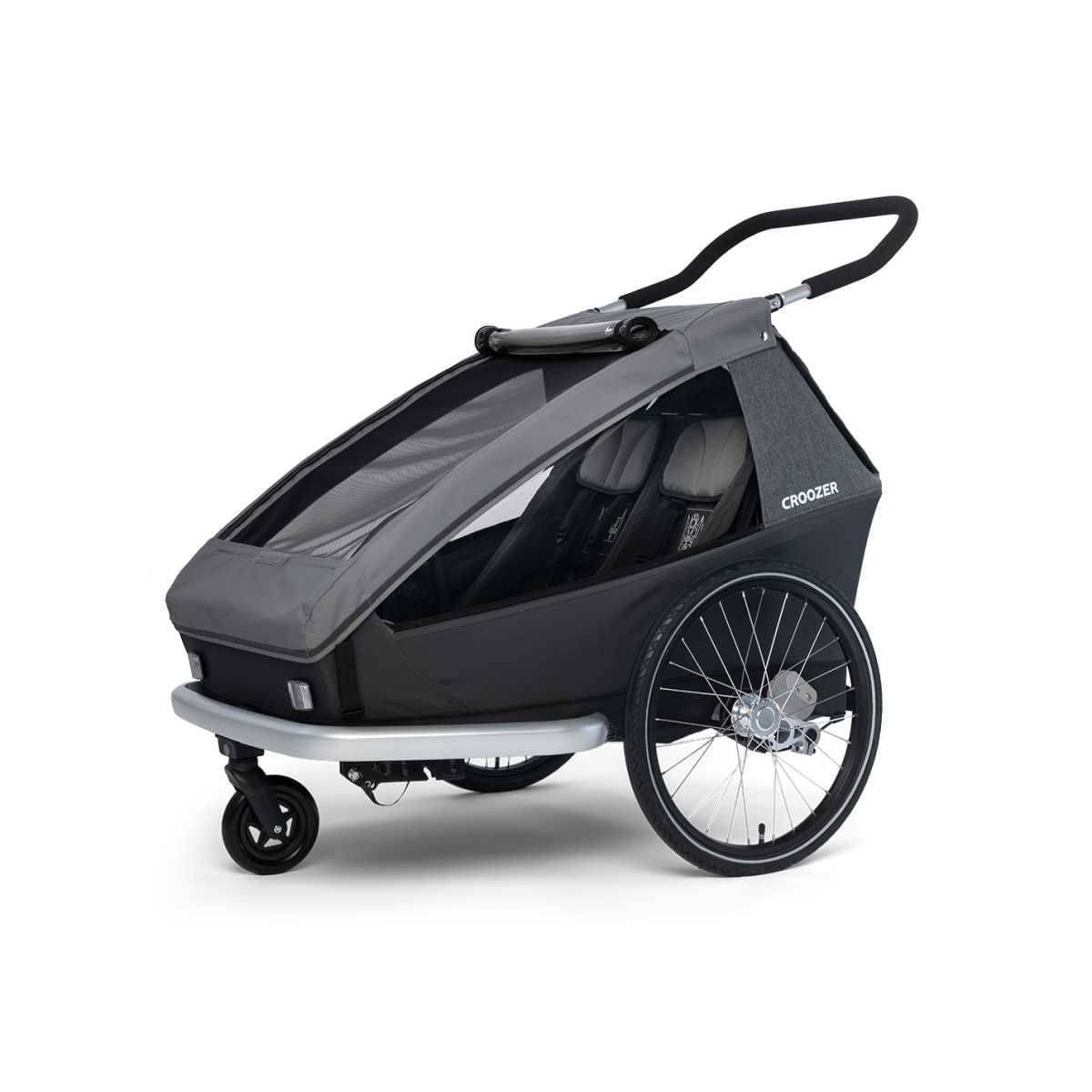 CROOZER Kinderfahrradanhaenger Kid Keeke 2 2in1-Set Mountain Grey - 121001623