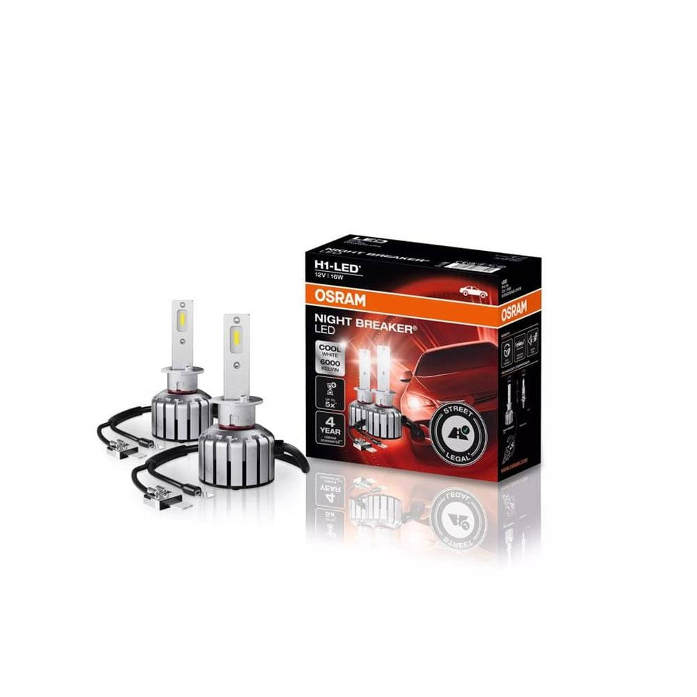 OSRAM NIGHT BREAKER® LED H1 Fern- und Abblendlichtlampe 2er-Set - 64150DWNB-2HFB