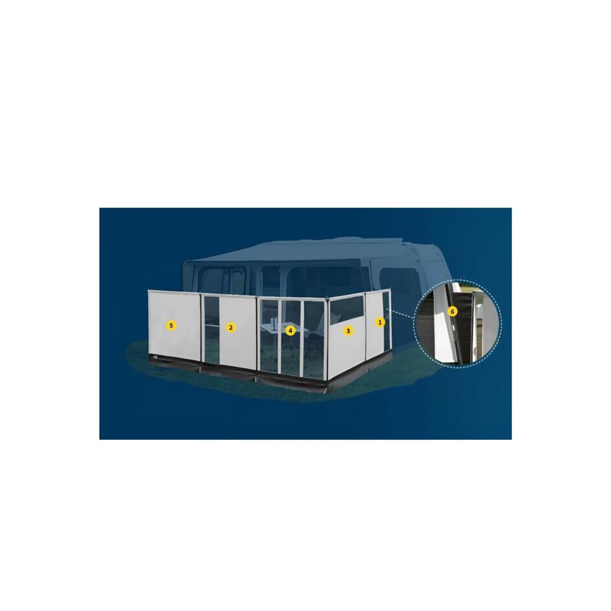 WIGO Sichtschutz ROLLI PROTECT Modul 4 -senkrecht- Gr. 140 x 125 cm - 7120