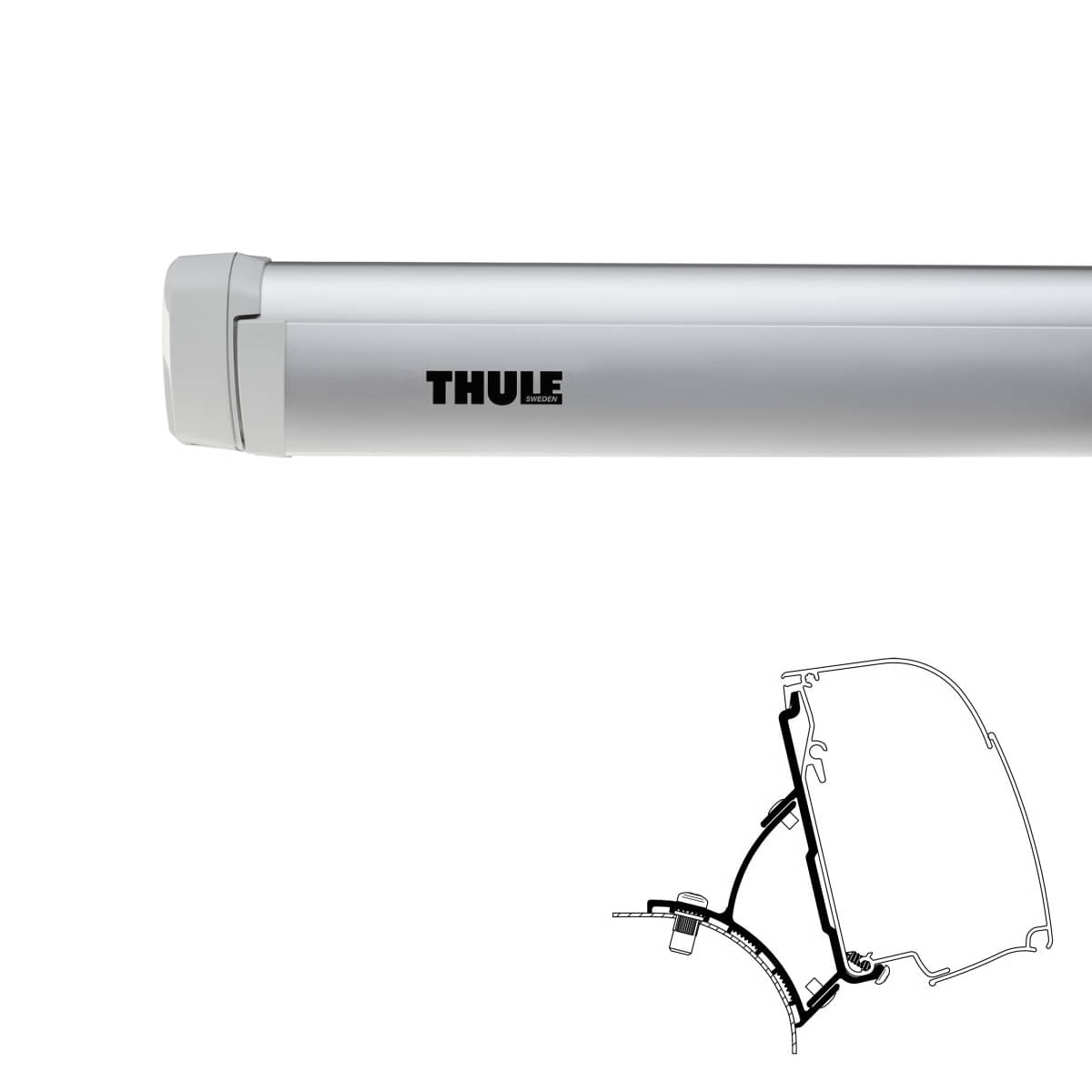 THULE Omnistor Markise 4200 Gehaeuse eloxiert Tuch Mystic grau 300 cm - 302812
