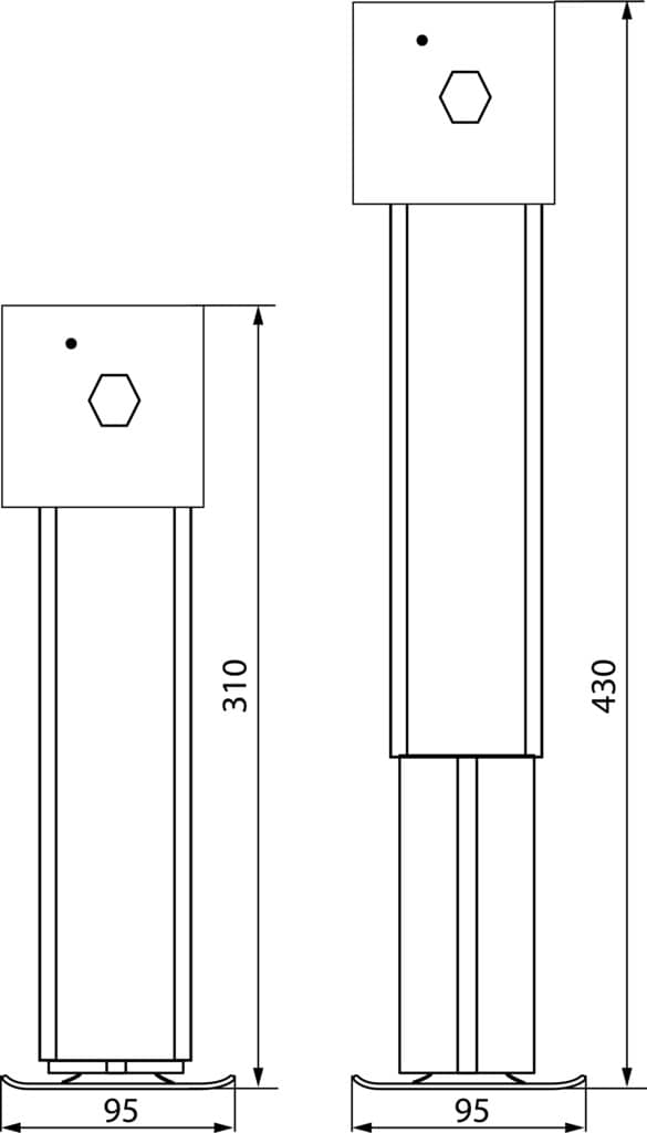SAWIKO AREX LIGHT II Kurbelstuetze- zweifach teleskopierbar- 310-510 mm - 1629789