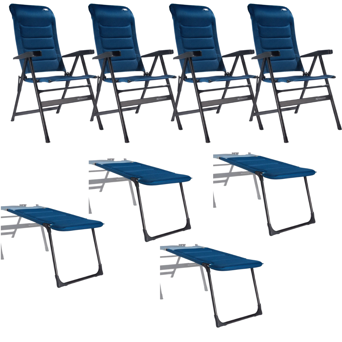 FF Kollektion Stuhl HighQ Basic Blueline & Beinauflagen 4er-Set