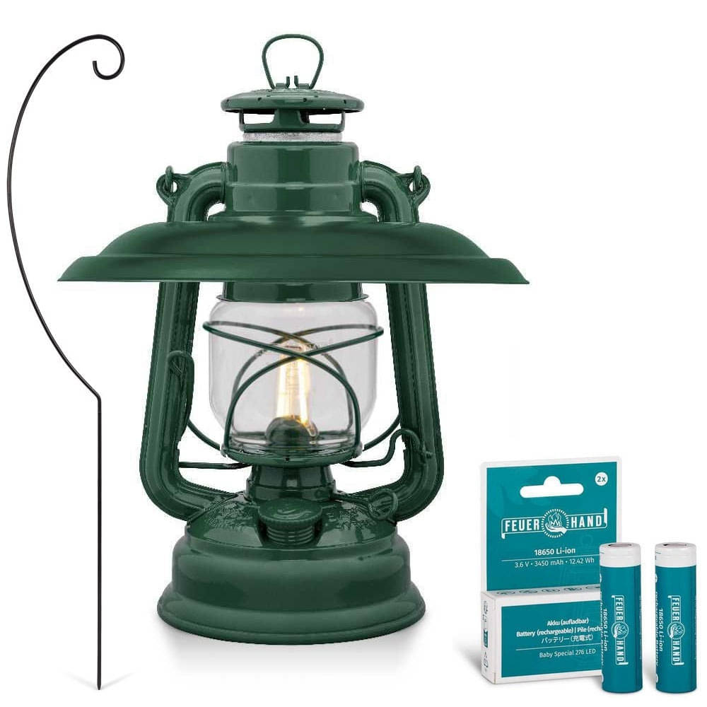 FEUERHAND LED Laterne Baby Special 476 Moss Green Komplett-Set 2.0