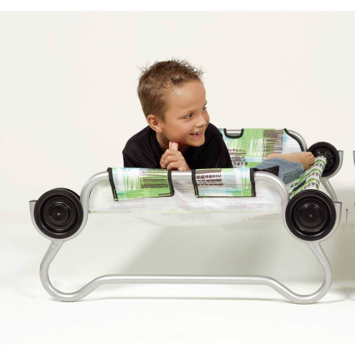 Disc-O-Bed KID-O-BED - Kinder Einzelbett blockpattern runder Rahmen - 30205RN