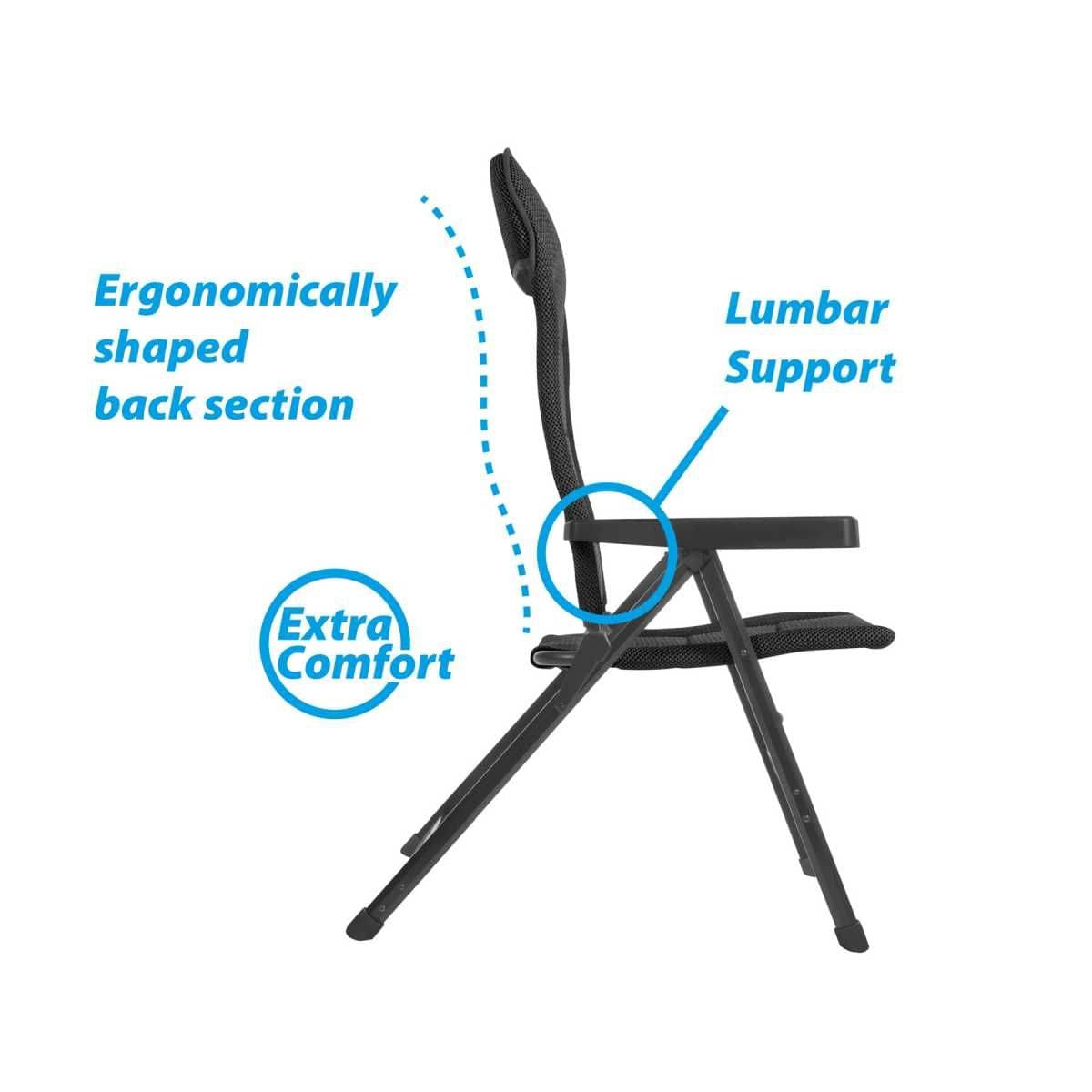 BRUNNER Campingstuhl REBEL 3D Pro - Large Anthrazit 2er-Set - 0404002N.C69L