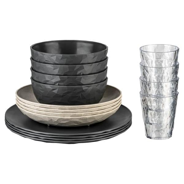 KOZIOL Geschirrset CLUB GOeTEBORG nature ash grey -desert sand 16-tlg. - 7876281