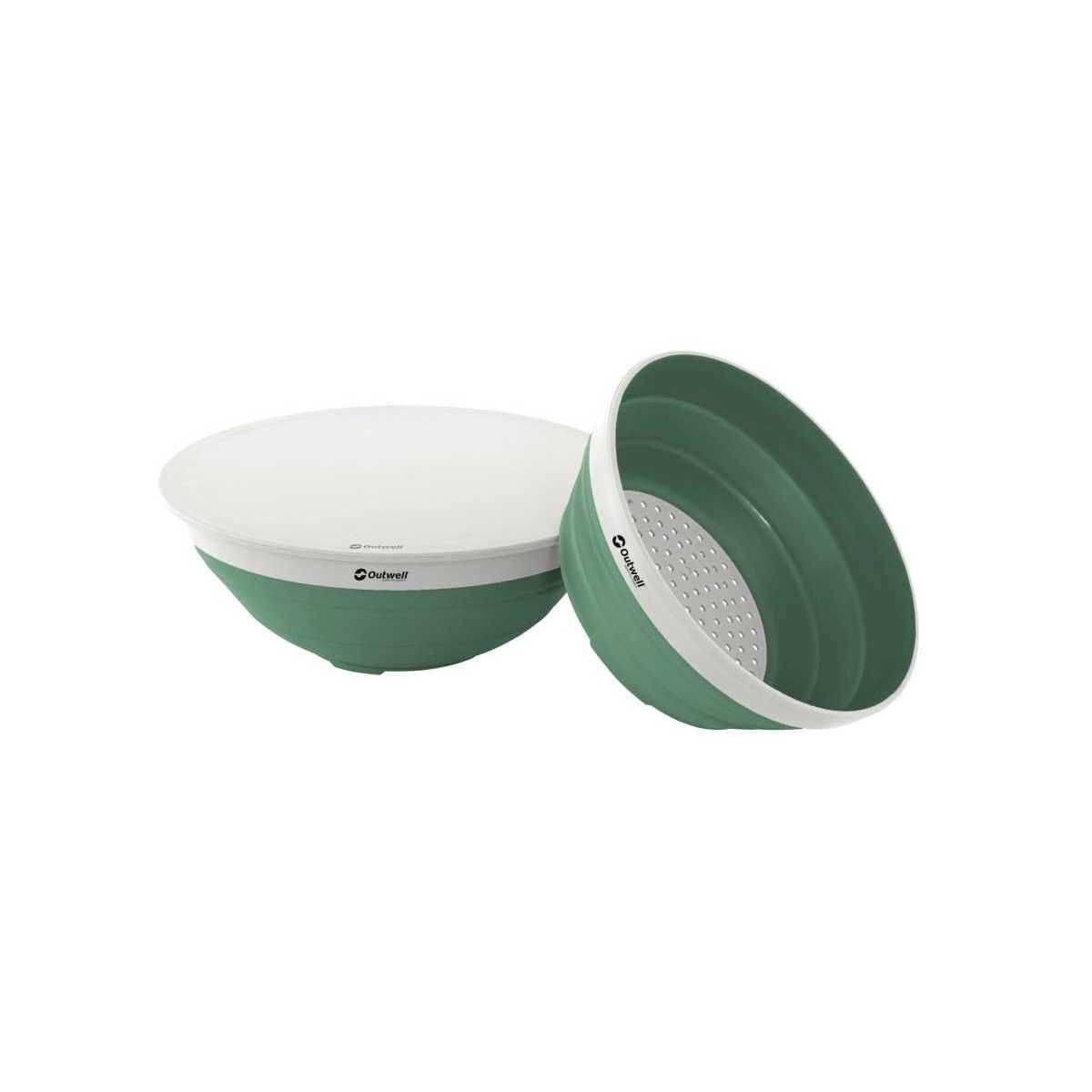 Outwell Collaps Schüssel & Sieb Set faltbar Shadow Green - geprüfte B-Ware Outwell Collaps Schuessel - Sieb Set faltbar Shadow Green - 651114