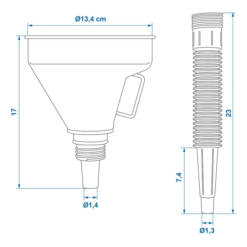 ProPlus Trichter Ø13-4 cm mit flexiblem Auslaufrohr - 530221