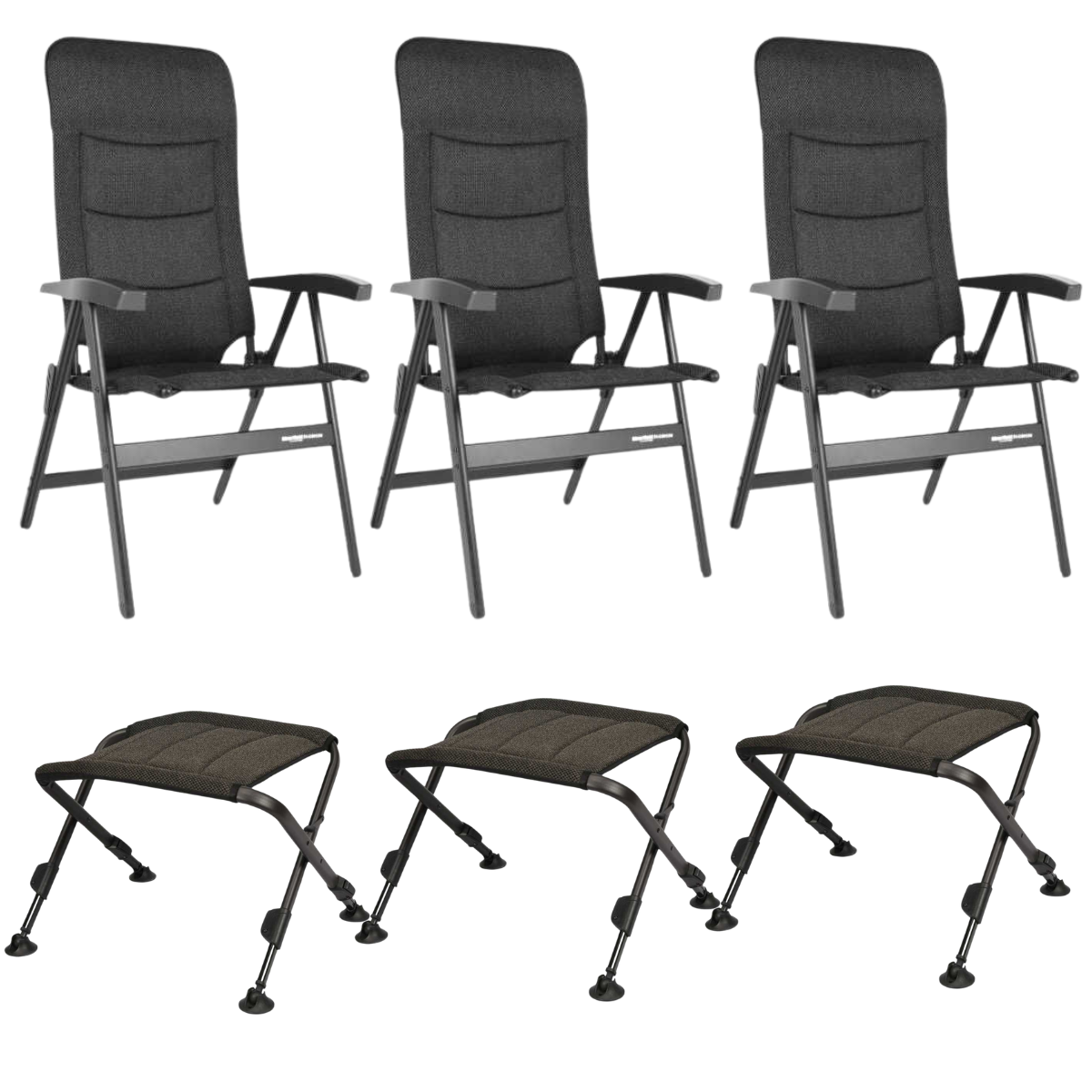 WESTFIELD Campingstuhl Noblesse brown melange & Beinauflagen OBLIGE 3er-Set WESTFIELD Campingstuhl Noblesse brown melange - Beinauflagen OBLIGE 3er-Set - 101-101 BM 101-806 BM