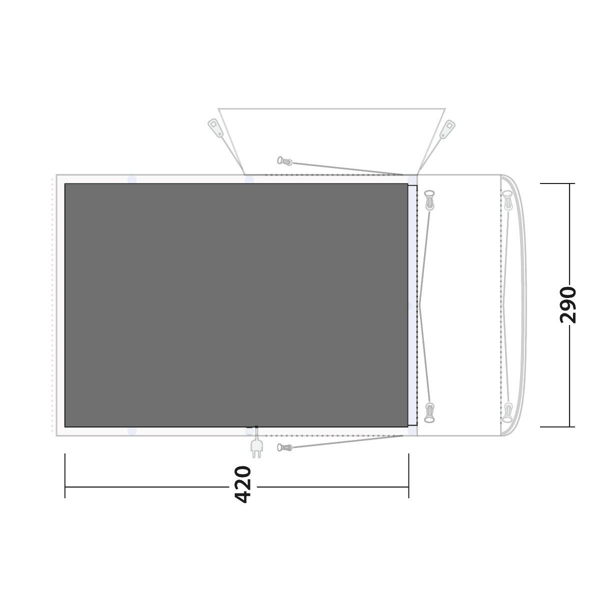 Outwell Zeltunterlage fuer Busvorzelt Jonesville 440SA Flex - 170832