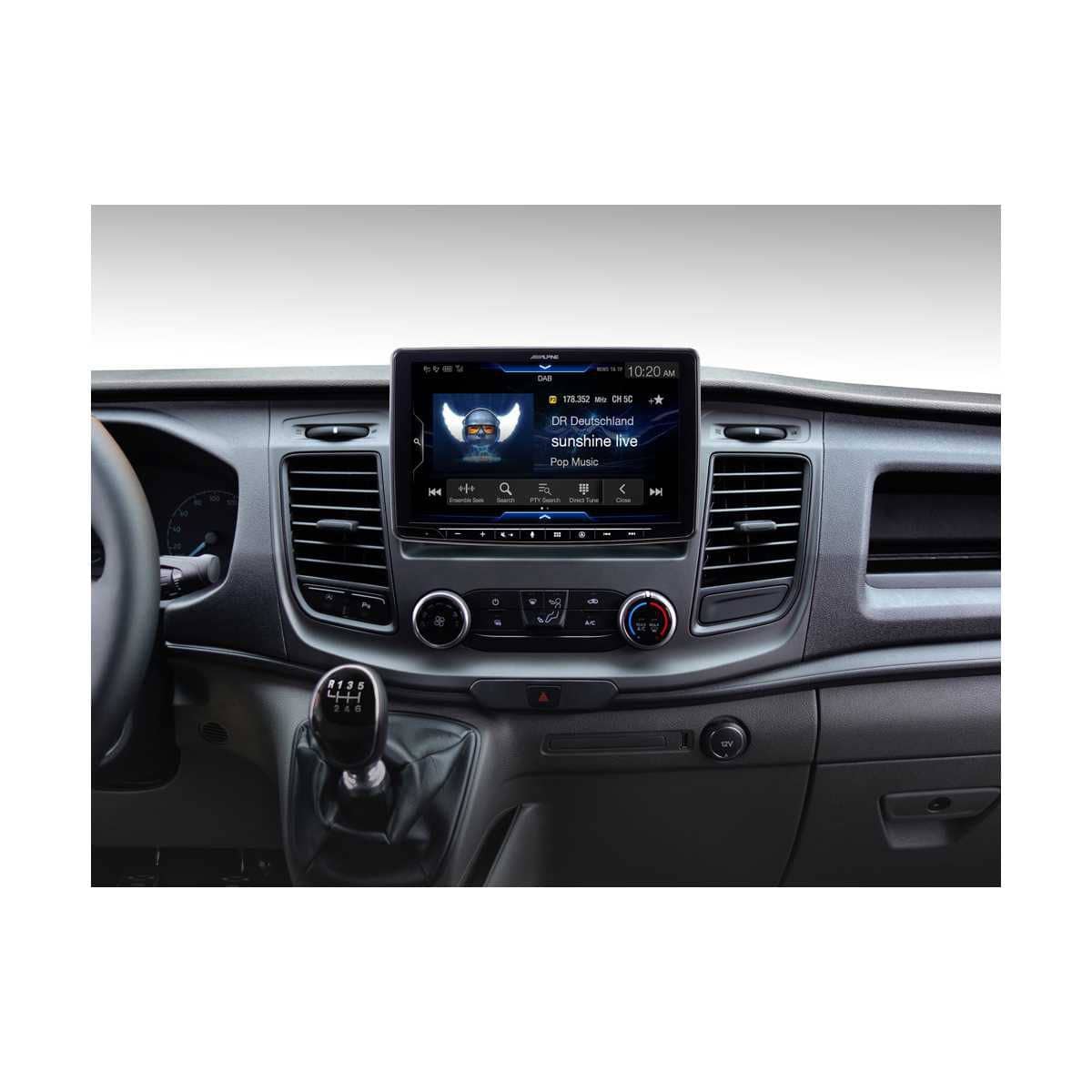ALPINE HALO 9 Navigationssystem schwenkbar Ford Transit Custom ab Bj. 2018 - INE-F904TRA7S-SET