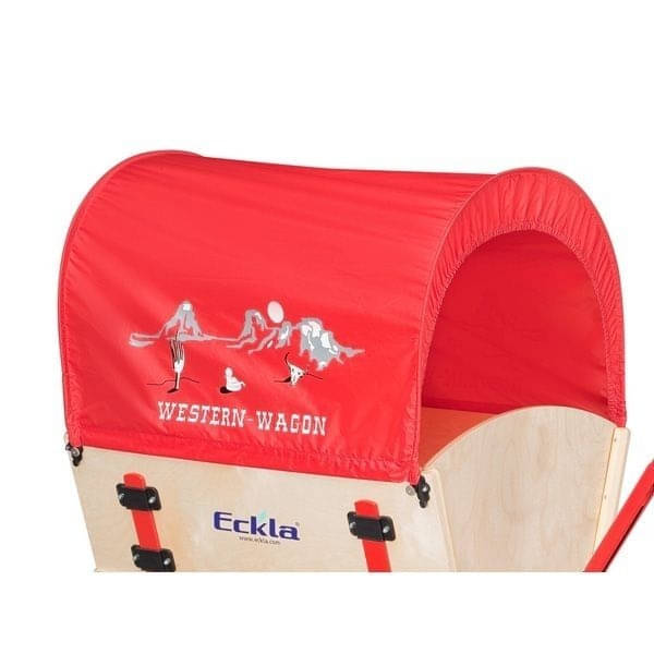 ECKLA Planendach 77824 rot Western Wagon fuer Bollerwagen 100 cm