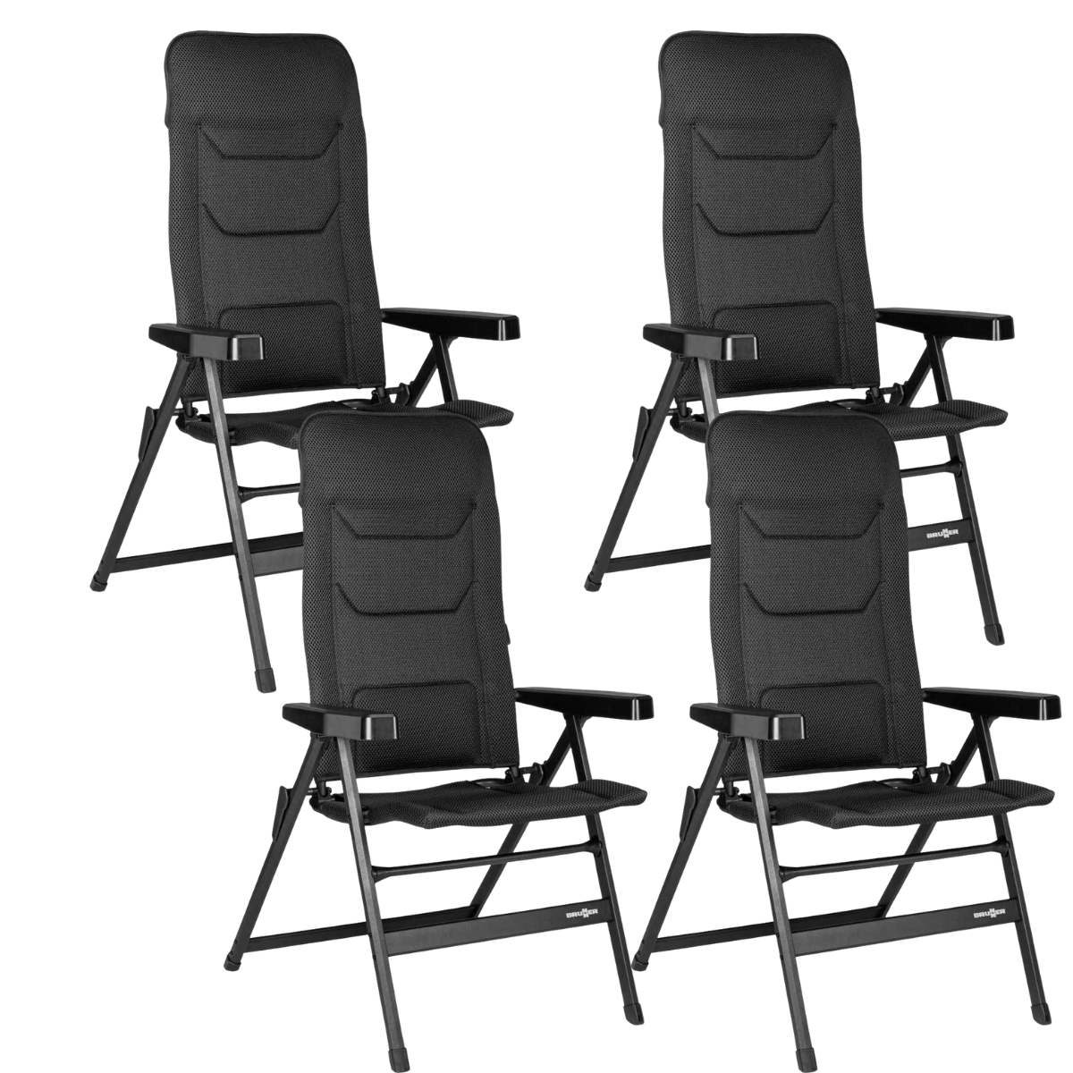 BRUNNER Campingstuhl REBEL 3D Pro - Medium Anthrazit 4er-Set - 0404002N.C69M
