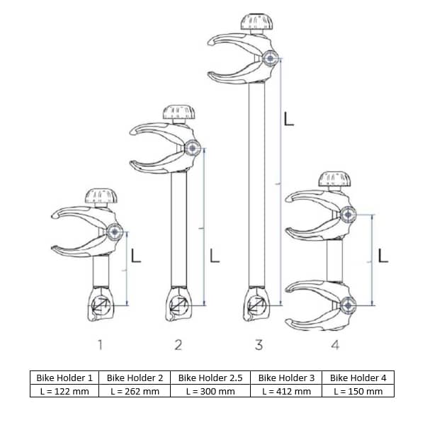 Thule Bike Holder 4 with AcuTight Knob - 302524 - Fahrradhalter Thule Bike Holder 4 abschliessbar AcuTight 15 cm