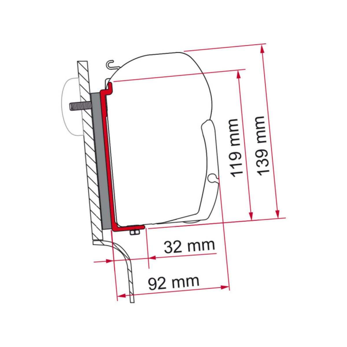 FIAMMA Adapter Kit Westfalia High Roof fuer Markise F45 F43 ZIP 98655-317
