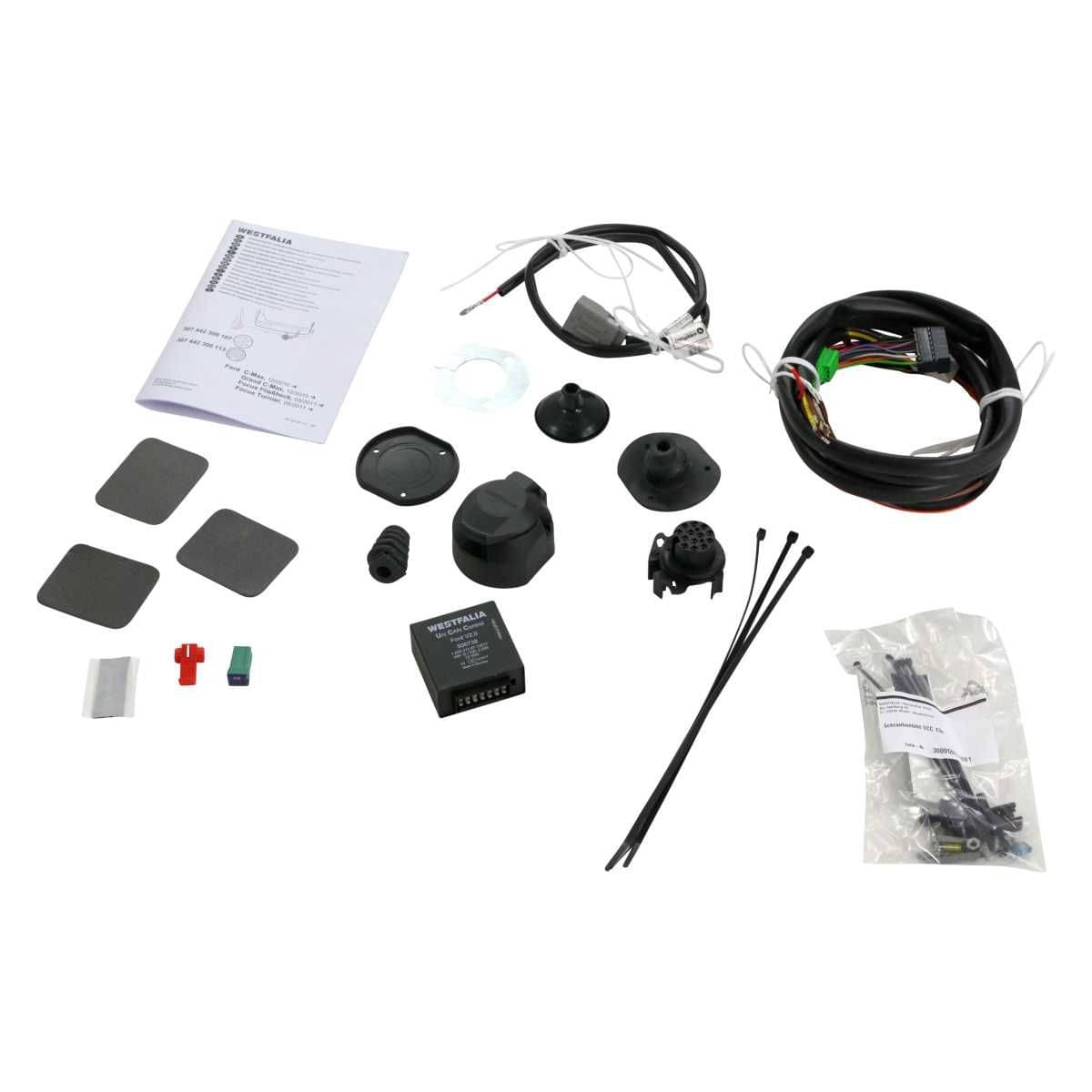 Westfalia Abnehmbare Anhaengerkupplung fuer Ford Focus Turnier - BJ 04-2011-08-2018- - nur fuer Fzg ohne Vorruestung - im Set mit 13-pol. fahrzeugspezifischem Elektrosatz - 307458900113