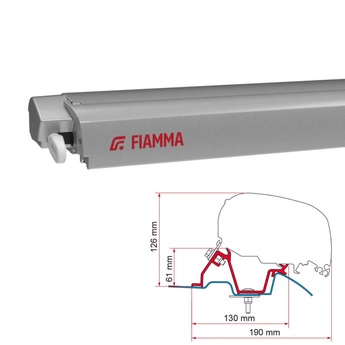 Luifel FIAMMA F80 S 370 Royal grey Huis titanium incl. Adapterkit Mercedes Sprinter II VW Crafter Markise FIAMMA F80 S 370 Royal grey Gehaeuse titanium inkl. Adapterkit Mercedes Sprinter II VW Crafte - 07832D01R 98655-746