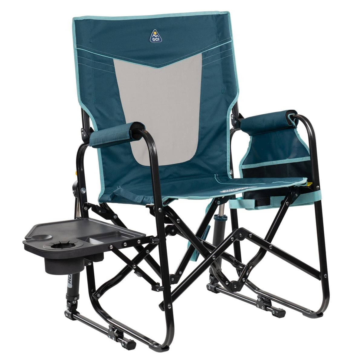 GCI faltbarer Schaukelstuhl Stowaway Rocker mit Seitentisch Teal - 379266