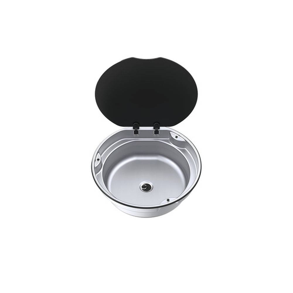 THETFORD Basic-Line 30 Spuelbecken rund- mit Glasabdeckung- Edelstahl- Ø 40-5 cm - SBL3051-SP