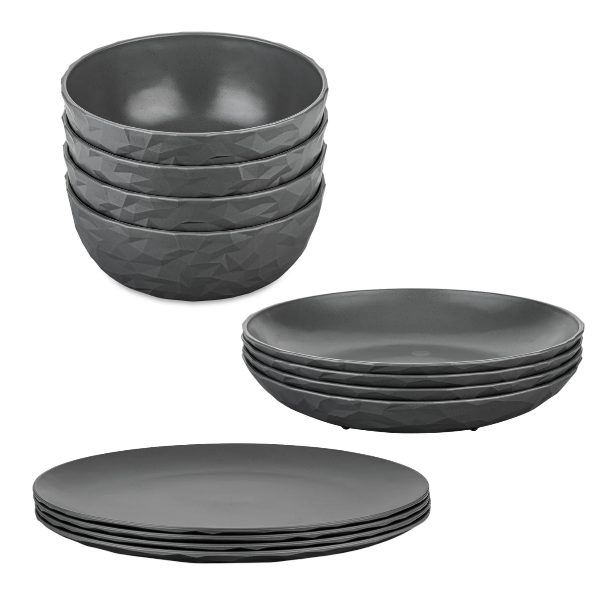 KOZIOL Geschirrset CLUB nature ash grey 12-tlg. KOZIOL Geschirrset CLUB nature ash grey 12-tlg