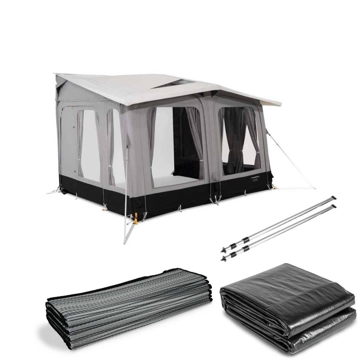 DOMETIC aufblasbares Vorzelt Club AIR Tour 390S- 390x275 cm- Anbauhoehe 235-265 cm - CampingFactory-Starter-Edition