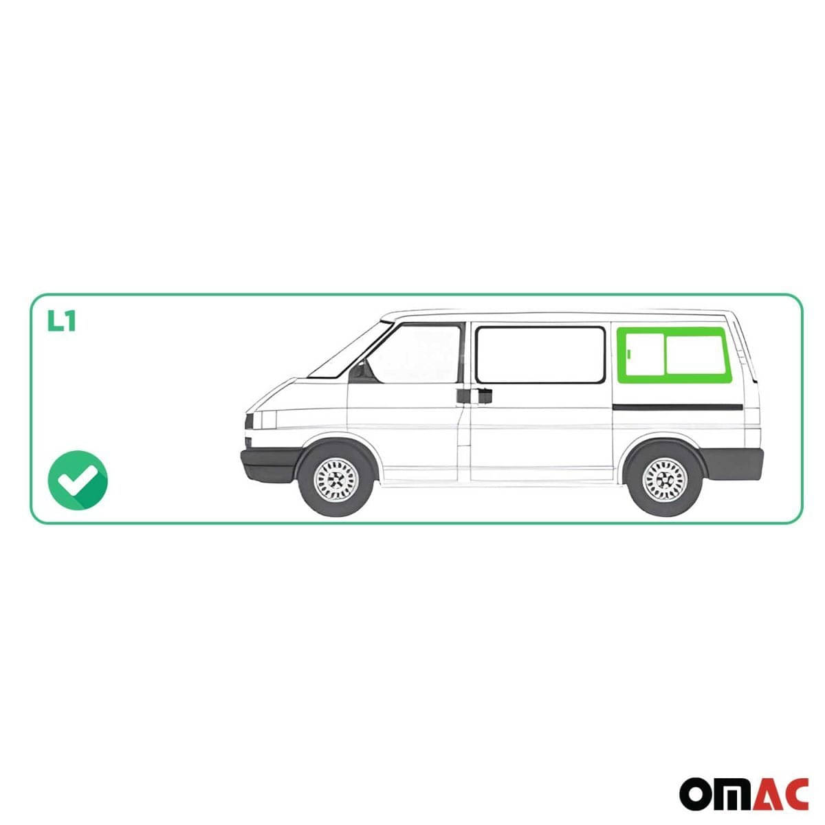 OMAC Seitenfenster Schiebefenster VW T4 L1 Bj. 1990-2003 Hinten Links OMAC Seitenfenster Schiebefenster VW T4 L1 Bj. 1990-2003 Hinten Links - 7521405-1RSSL