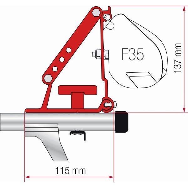 FIAMMA Adapter Kit Auto Dachtraeger fuer Markise F35 F45 F43 Compass 98655-310