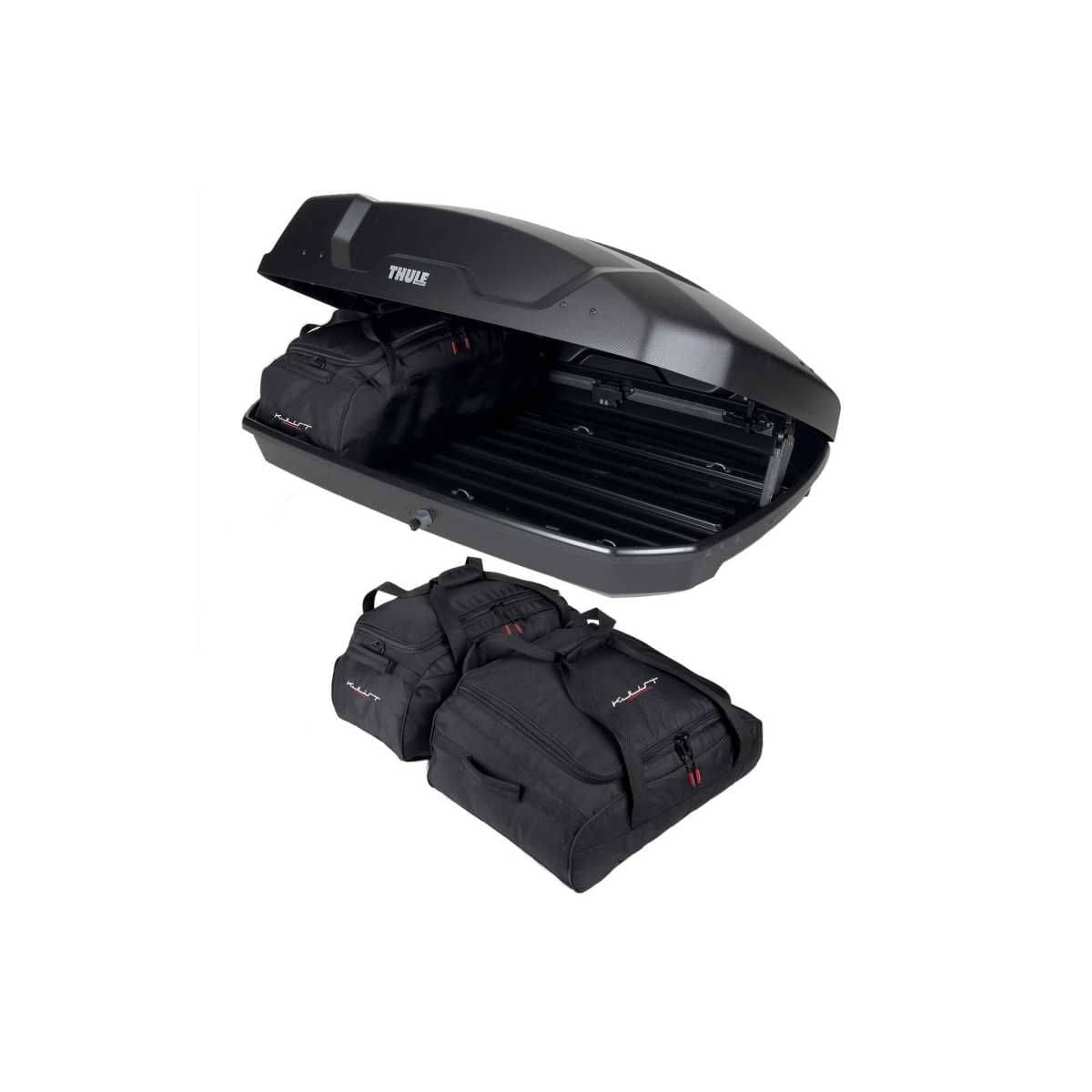 KJUST Dachboxen Taschen Set fuer Dachbox THULE FORCE XT S 3er-Set - 13149