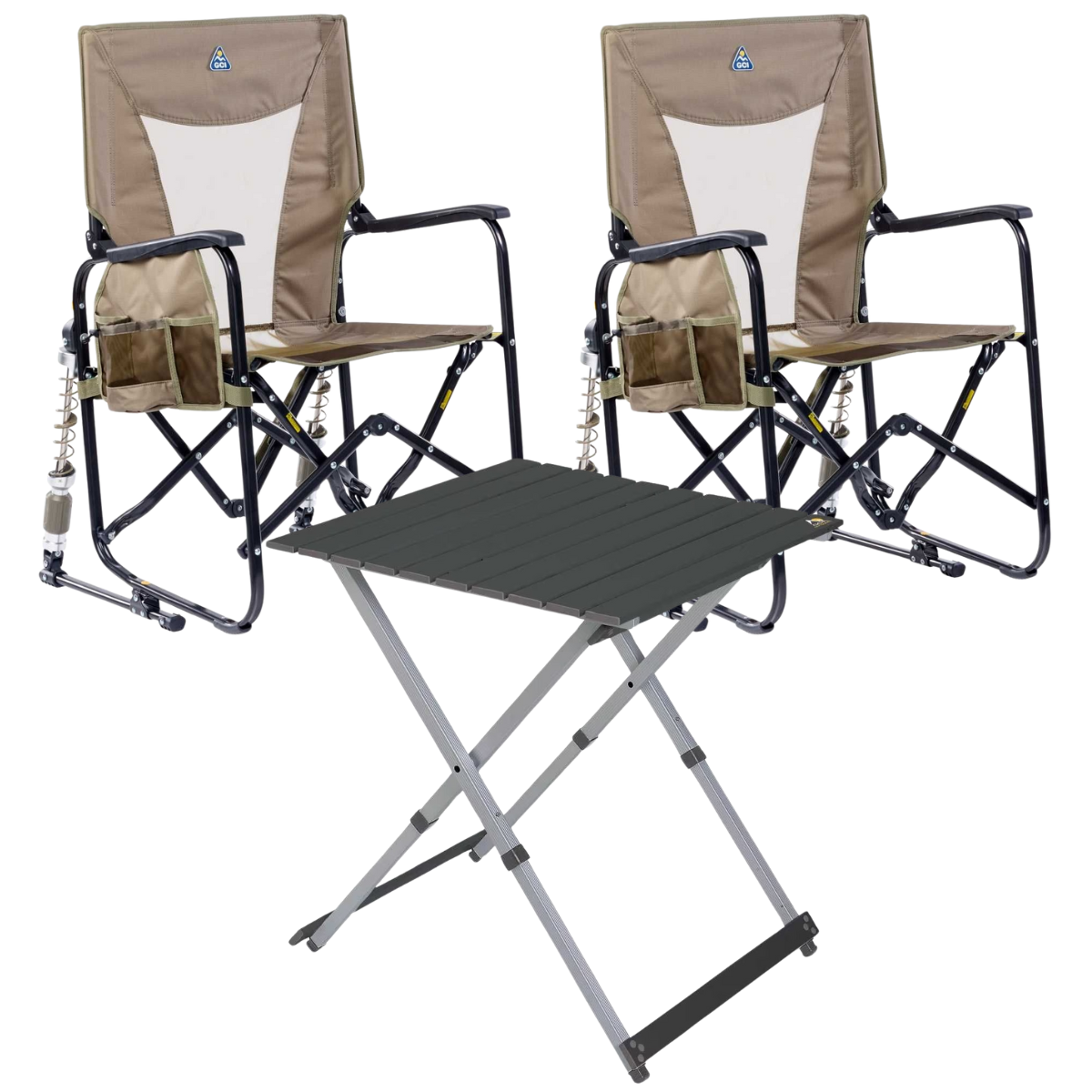 Set GCI Tisch Camp Table 25 & 2 Schaukelstühle Adjustable Rocker Aged Fatiguetral Set GCI Tisch Camp Table 25 - 2 Schaukelstuehle Adjustable Rocker Aged Fatiguetral - 450335 39226