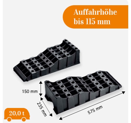 FROLI Stufenkeil XL Auffahrkeil 2er-Set schwarz - 29432