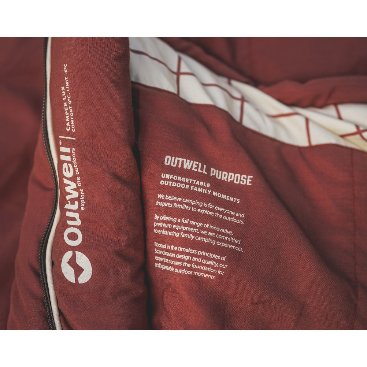 Outwell Camper Lux Red Deckenschlafsack- Zipper rechts- 235x90 cm - 230502