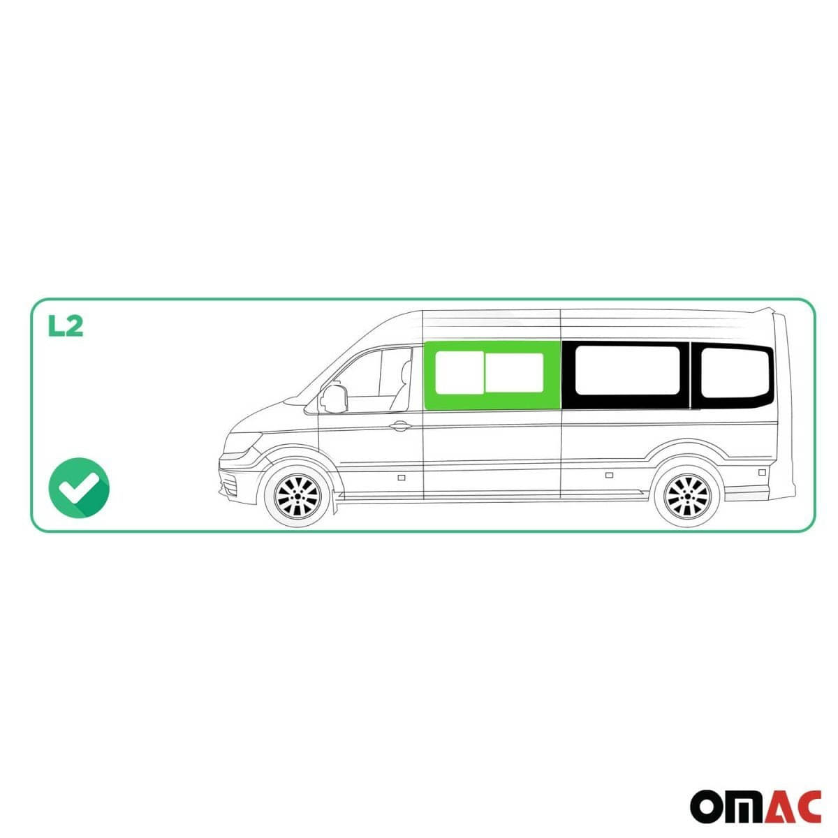 OMAC Seitenfenster Schiebefenster MAN TGE L2 ab Bj. 2017 Vorne Links - A050815