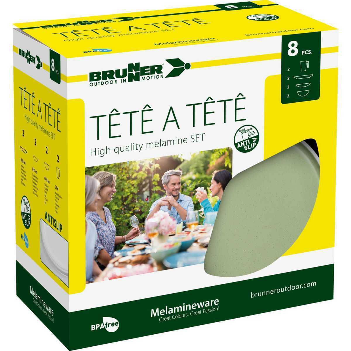 BRUNNER Dolomit Tete-a-Tete Geschirrset gruen 8-tlg - 0830143N.C43