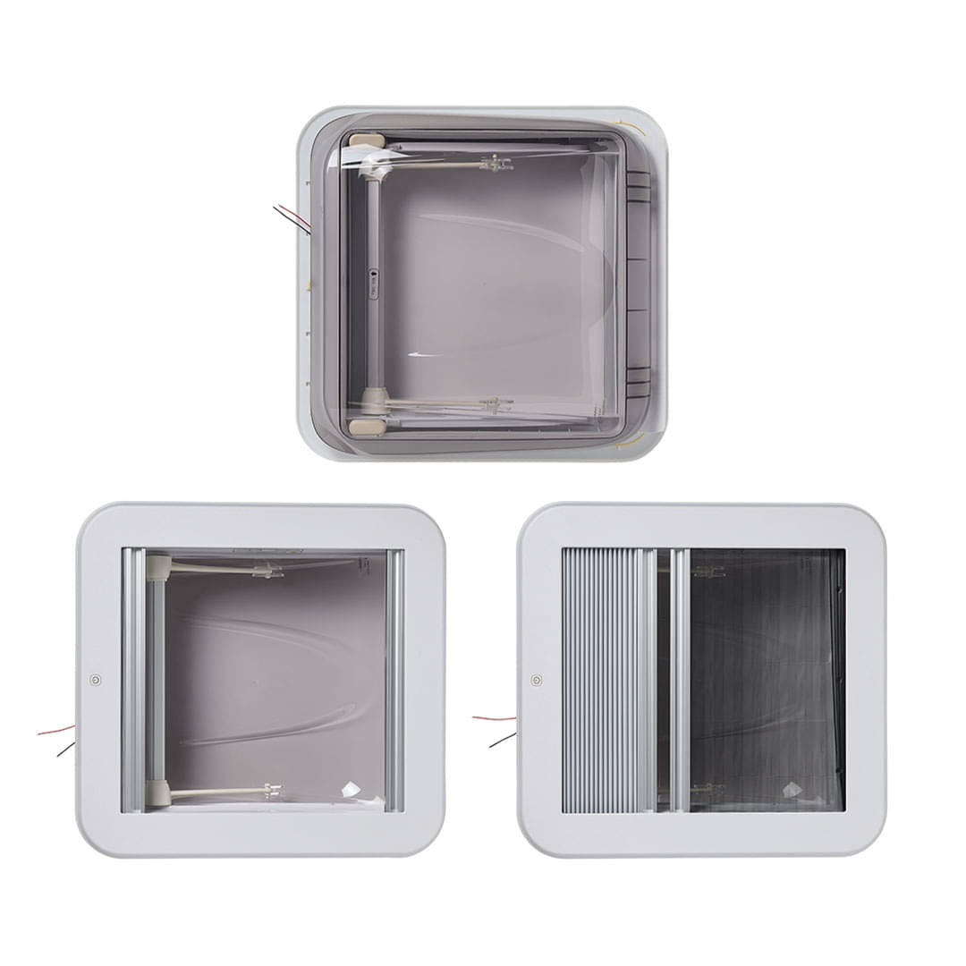 ProPlus Dachhaube 400x400 mm- Dachstaerke 28-50 mm- ohne Zwangsbelueftung- mit LED- Transparent 610905V01