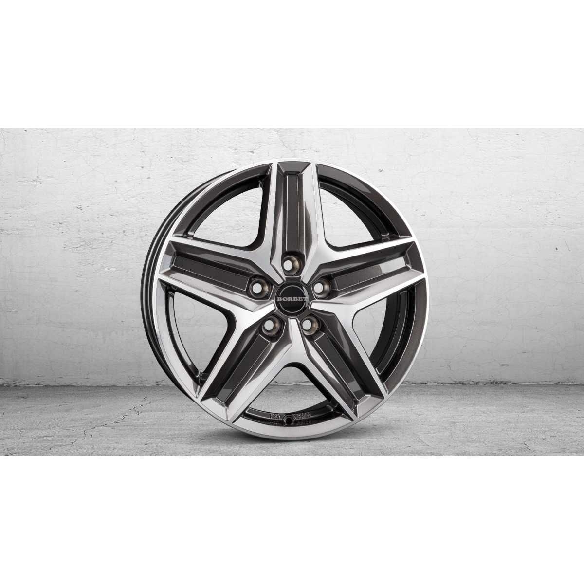 BORBET Alufelge CWZ mistral anthracite polished glossy 18 Zoll fuer VW T5-T6-T7 - Amarok - CWZ 75843120565-1MAGP