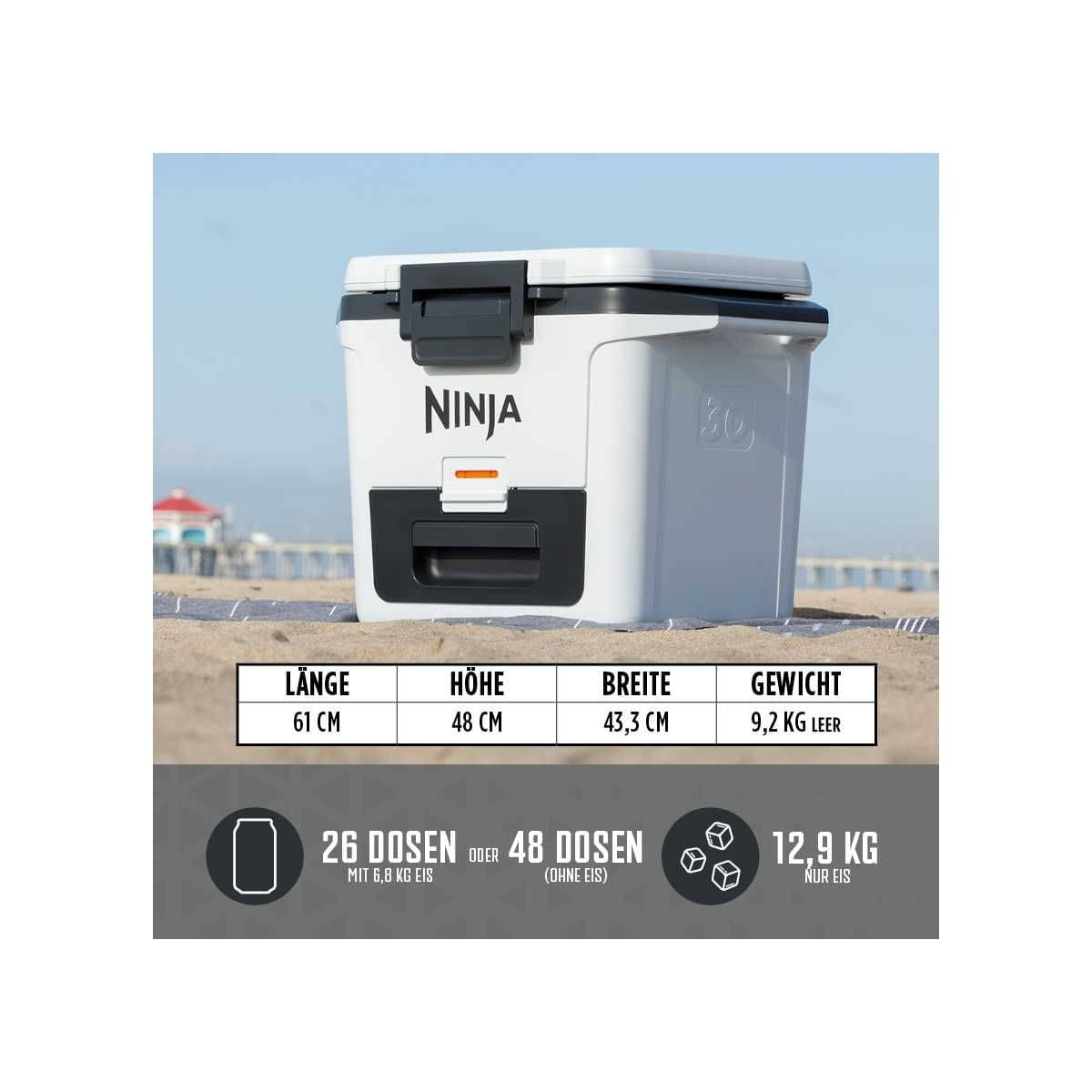 NINJA FrostVault 28L Kuehlbox mit Trockenzone- Wolkenweiss - FB131EUWH