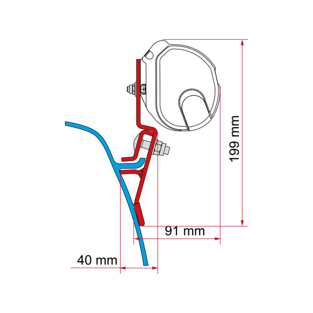 FIAMMA Adapter Kit VW T3/T3 Lift Roof voor luifel F35/F35 Pro FIAMMA Adapter Kit VW T3-T3 Lift Roof fuer Markise F35-F35 Pro - 98655R115