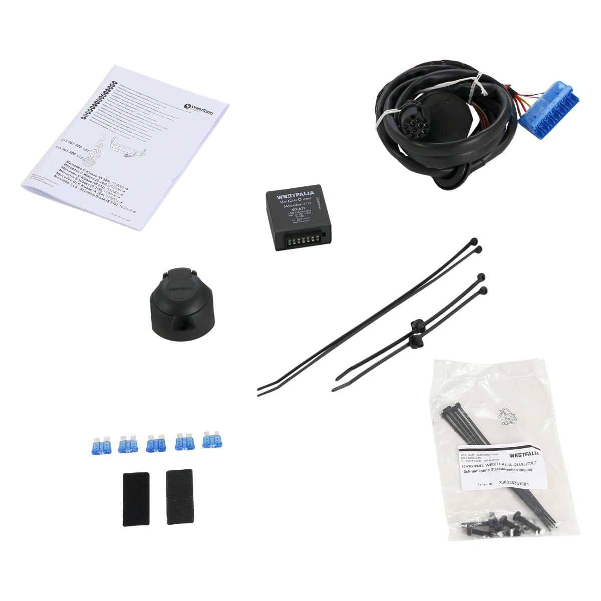 Westfalia Abnehmbare Anhaengerkupplung fuer Mercedes GLK -X204- -BJ 07-2009-09-2015- - im Set mit 13-pol. fahrzeugspezifischem Elektrosatz - 313434900113