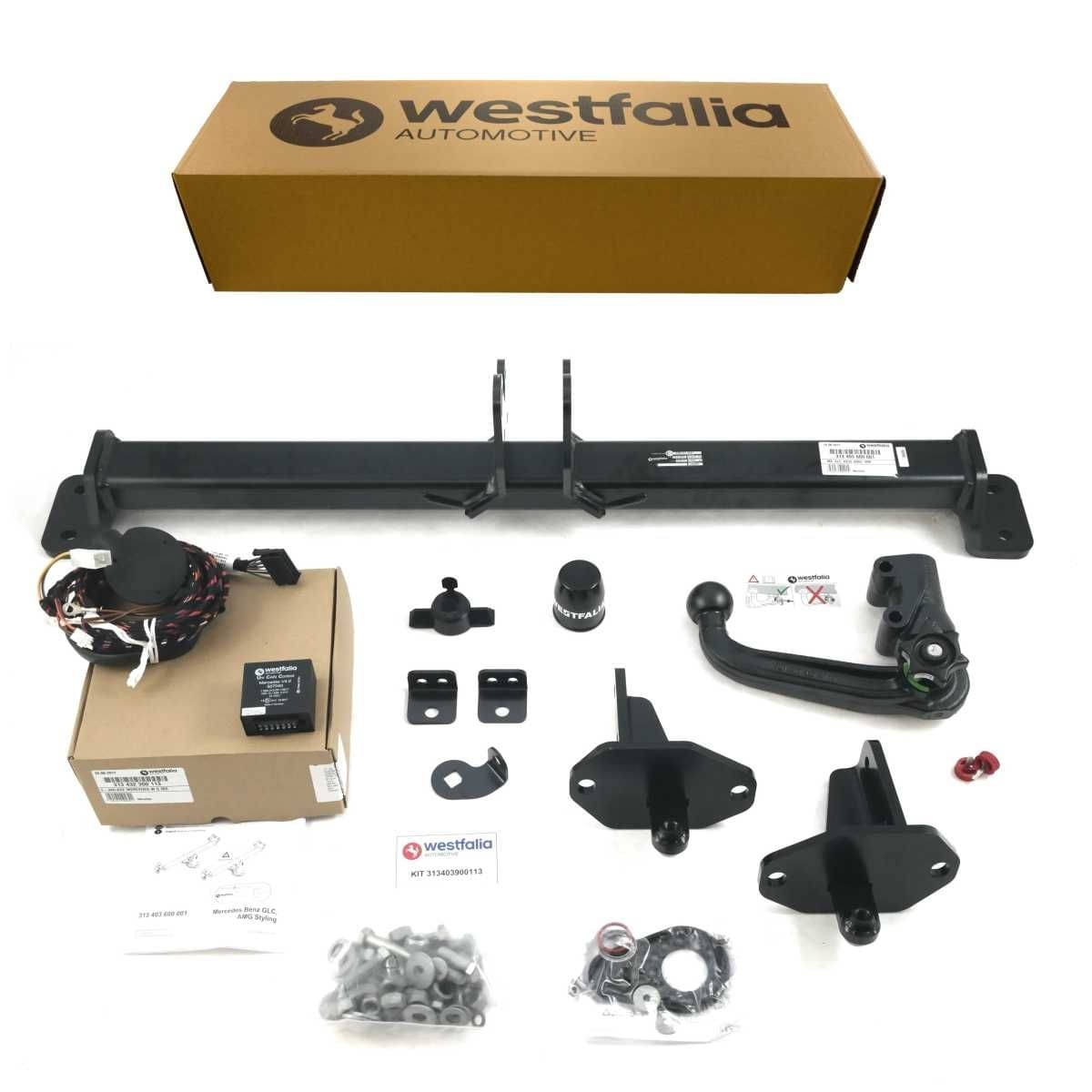 Westfalia Abnehmbare Anhaengerkupplung fuer Mercedes GLC -X253- -BJ 09-2015-06-2019- - im Set mit 13-pol. fahrzeugspezifischem Elektrosatz - 313403900113