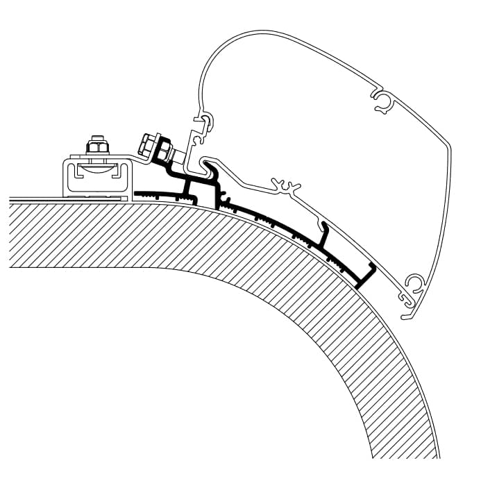 THULE Adapter Rapido Distinction 600 cm für Markise 6300 9200 THULE Adapter Rapido Distinction 600 cm fuer Markise 6300 9200 - THULE 301765