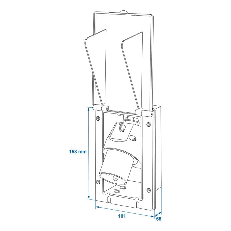 ProPlus CEE-Einspeisestecker Einbau rechteckig 160 x 100 mm Schwarz - 373505BK