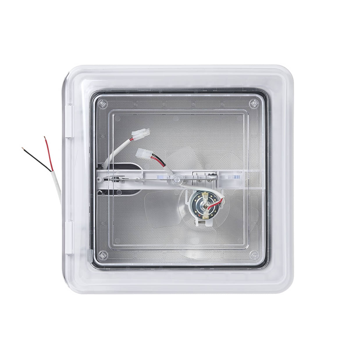 ProPlus Dachhaube mit 12V-Ventilator- 280x280 mm- Dachstaerke 28-80 mm- ohne Zwangsbelueftung- Transparent 610900