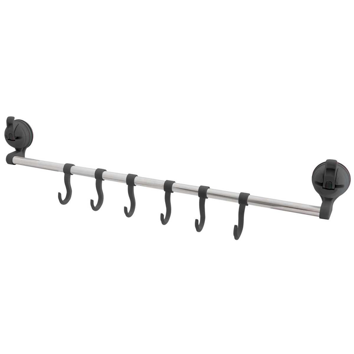 EuroTrail Hakenleiste mit 6 Haken und Saugnapf HOOK RAIL Dunkelgrau - ETKW8046-0400