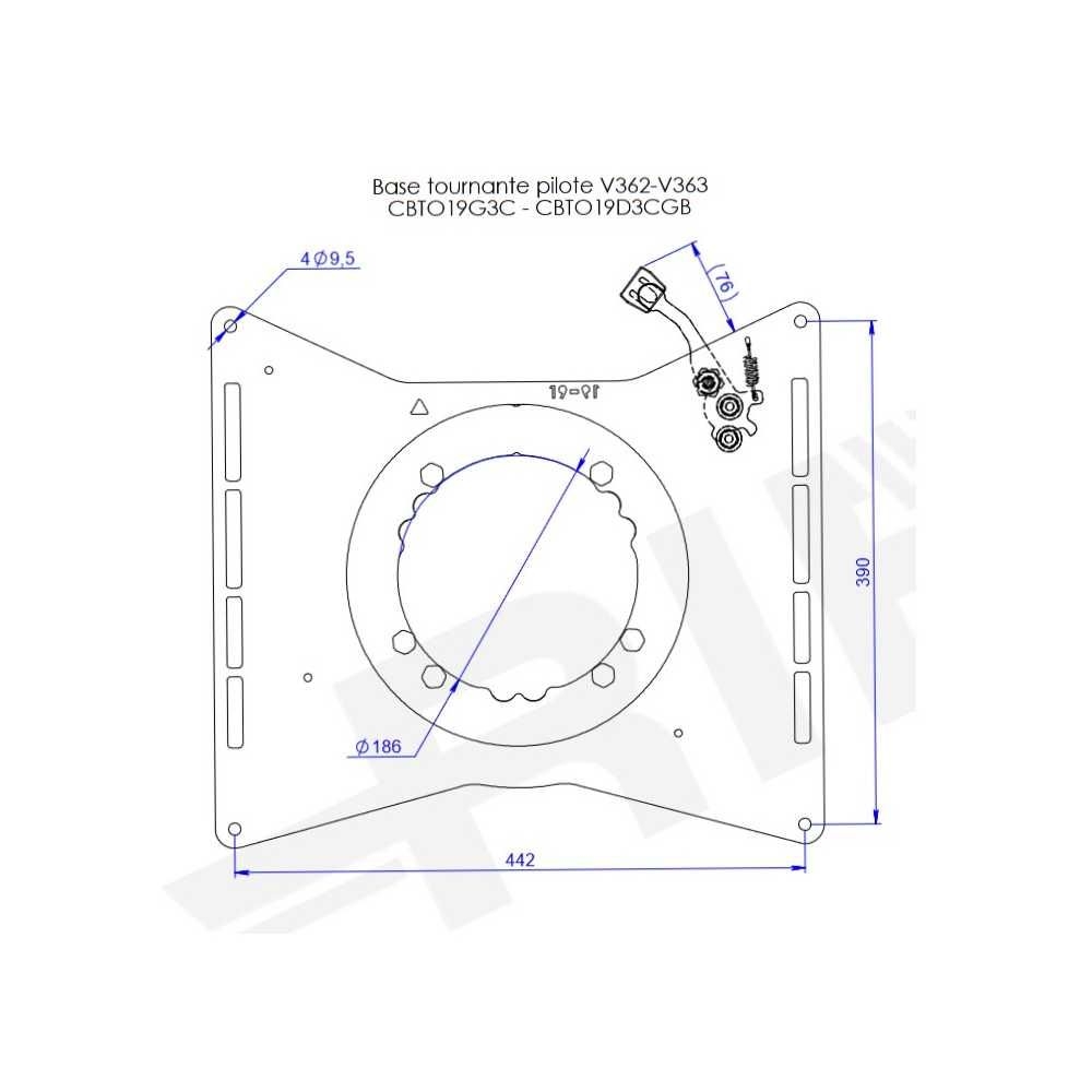 SCOPEMA Drehkonsole Ford Transit ab Bj- 2014 - Transit Custom Bj. 2013-2023 Fahrerseite - CBTO19G3C