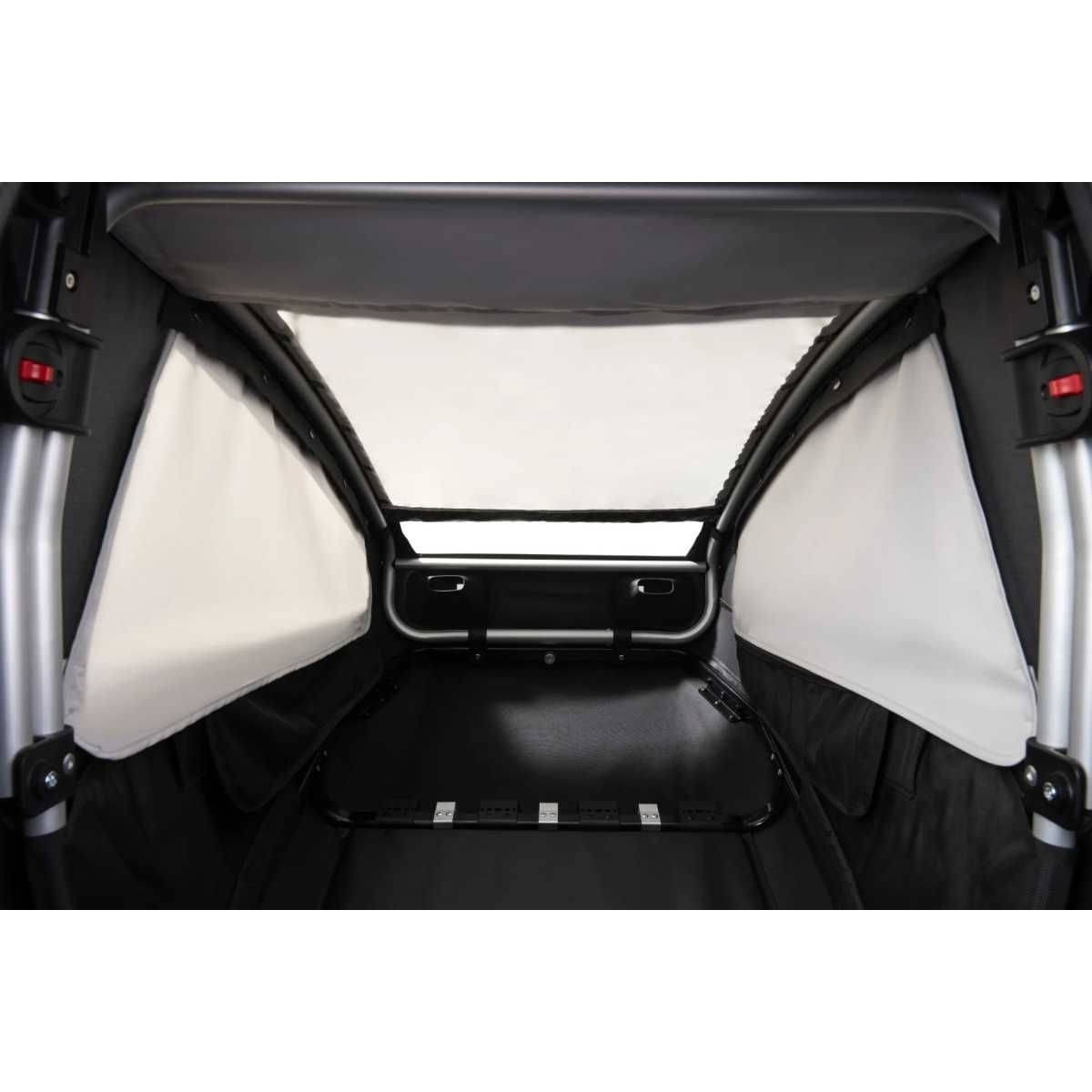 CROOZER Kinderfahrradanhaenger Kid Yuuna Moonlight Black mit Babyliege und Basic-Sitz - 121001124 122000024 122400124