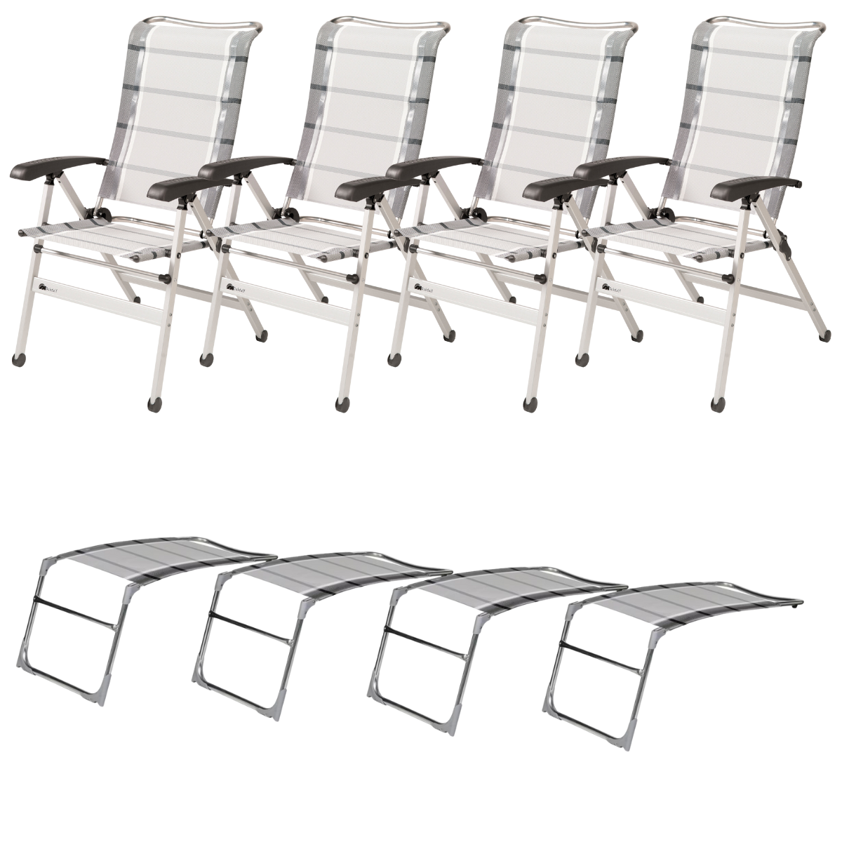 DUKDALF Stuhl Cha Cha silber anthrazit - Beinauflagen 4er-Set - 42-02-0649-4 42-08-0649.4