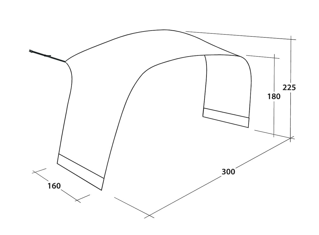 Outwell Lounge Zelt Connector M 300 x 160 cm grau-schwarz - 111342
